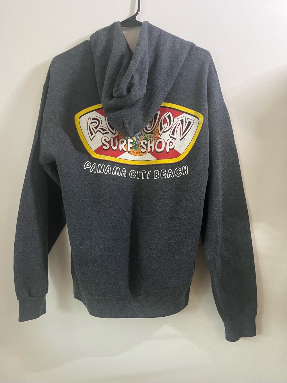 Ron Jon Charcoal Hooded Sweatshirt with Surf Patch - Picture 4 of 5